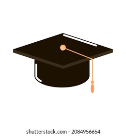 graduation hat supply icon flat