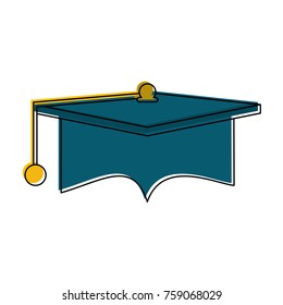Graduation hat symbol icon vector illustration graphic design