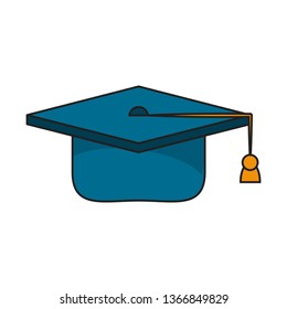 Graduation hat symbol isolated