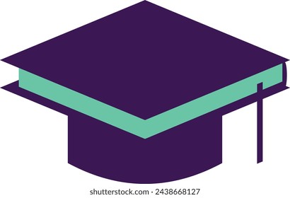 graduation hat symbol isolated on white background. vector illustration