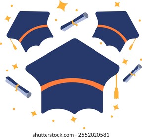 Graduation hat, a symbol of a journey full of challenges and efforts. Every corner reflects hard work and dreams that have finally come true. This is the beginning of a new, more glorious chapter.