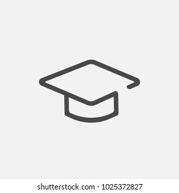 Graduation hat for university and college vector icon