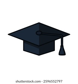 Graduation Hat Vector, Academic Cap Illustration, Education Clipart in white background