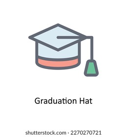 Graduation Hat Vector  Fill outline Icons. Simple stock illustration stock