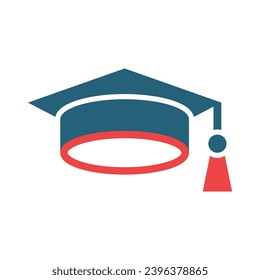 Graduation Hat Vector Glyph Two Color Icons For Personal And Commercial Use.
