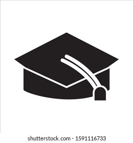 Graduation hat vector icon black color