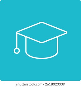 Icono de Vector de sombrero de graduación. Se puede utilizar para aplicaciones de impresión, móviles y de Web.