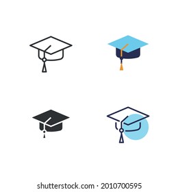 graduation hat vector icon education complete graduating