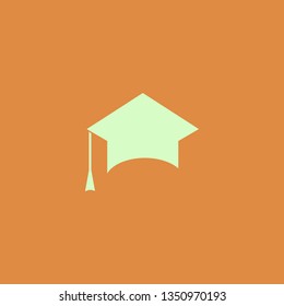 graduation hat vector icon. flat design