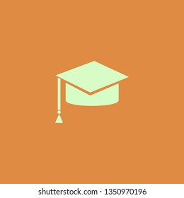 graduation hat vector icon. flat design