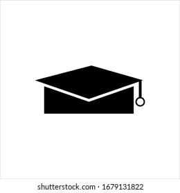 Graduation hat vector icon glyph style