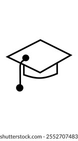 Graduation hat vector icon, illustration of graduation hat