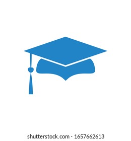 Graduation hat vector icon isolated on white background