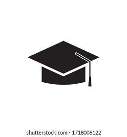 Graduation hat vector icon isolated on white background