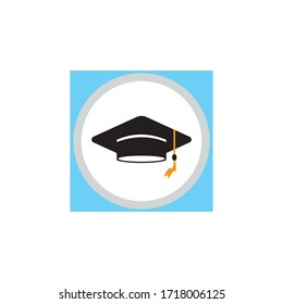 Graduation hat vector icon isolated on white background