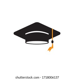 Graduation hat vector icon isolated on white background