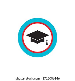 Graduation hat vector icon isolated on white background