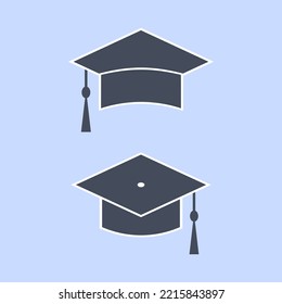 Graduation hat vector icon isolated on white background