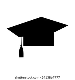 Graduation hat vector icon isolated on white background. Student graduation hat.