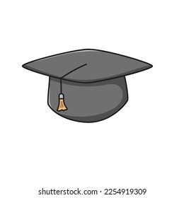 Graduation hat vector illustration with a cute hand-drawn style isolated on white background