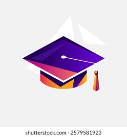 Graduation hat vector illustration design for a complementary design element with the concept of graduation celebration, congratulations on graduation, student graduation hat