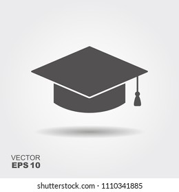 Graduation hat vector illustration in the flat style