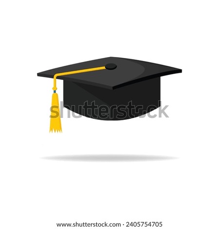 Graduation hat vector isolated illustration