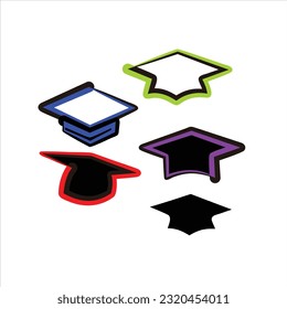 graduation hat vector logo design