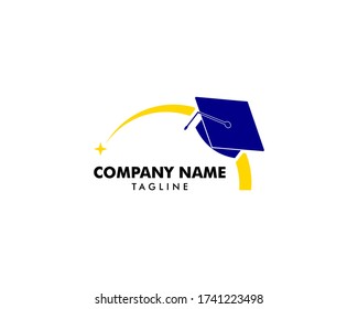 Logo del vector de sombrero de graduación, logotipo de educación