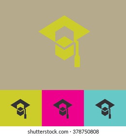 Graduation hat vector logo. Education logo. 