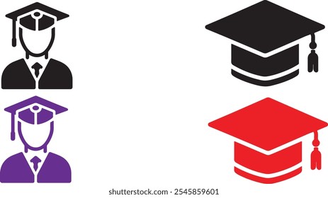 graduation hAT Vector, graduation hAT Silhouette, graduation hAT icon set, graduation hAT logo ,Vector illustration, Vector Graphic, EPS 10 , clip art work,