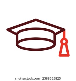Graduation Hat Vector Thick Line Two Color Icons For Personal And Commercial Use.
