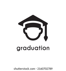 Graduation Head Icon Logo Design