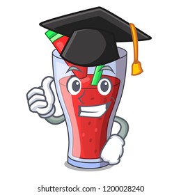 Graduation healthy watermelon juice on table cartoon