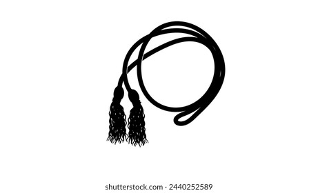 Graduation Honor Cords, black isolated silhouette