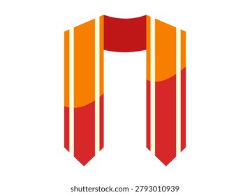 Graduation Honor Stole Flat Vector Illustration