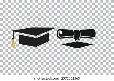 graduation hut icon isolate on transparent background