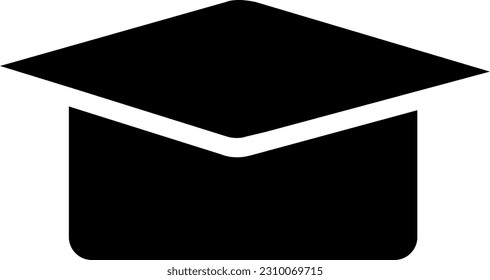 Graduation Icon A graduation cap and diploma epitomize successful completion of studies, accomplishment, and commencement into a new phase of life