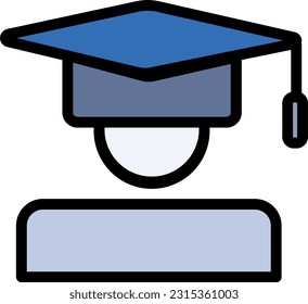 Graduation Icon A graduation cap and diploma epitomize successful completion of studies, accomplishment, and commencement into a new phase of life