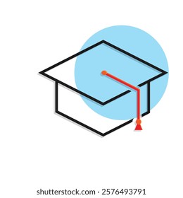 graduation icon. graduation cap toga vector. describes education, learning outcomes, undergraduate. for events, celebrations, flyers. Mixed design style