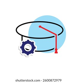 graduation icon. graduation cap toga vector. describes education, learning outcomes, undergraduate. for events, celebrations, flyers. Mixed design style