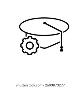 graduation icon. graduation cap toga vector. describes education, learning outcomes, undergraduate. for events, celebrations, flyers. Line design style