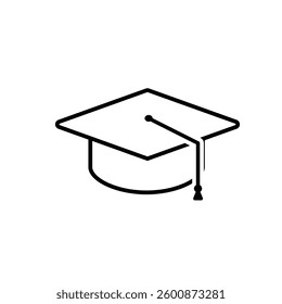 graduation icon. graduation cap toga vector. describes education, learning outcomes, undergraduate. for events, celebrations, flyers. Line design style