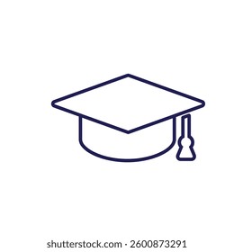 graduation icon. graduation cap toga vector. describes education, learning outcomes, undergraduate. for events, celebrations, flyers. Line design style