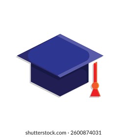 graduation icon. graduation cap toga vector. describes education, learning outcomes, undergraduate. for events, celebrations, flyers. flat color design style