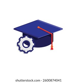 graduation icon. graduation cap toga vector. describes education, learning outcomes, undergraduate. for events, celebrations, flyers. flat color design style