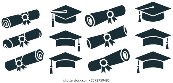 graduation icon. graduation cap vector. scholar icon