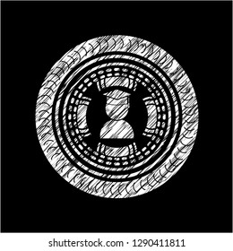 graduation icon with chalkboard texture