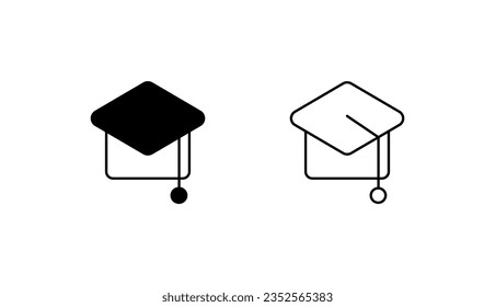 diseño de icono de graduación con ilustración de fondo blanco