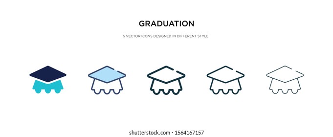 graduation icon in different style vector illustration. two colored and black graduation vector icons designed in filled, outline, line and stroke style can be used for web, mobile, ui